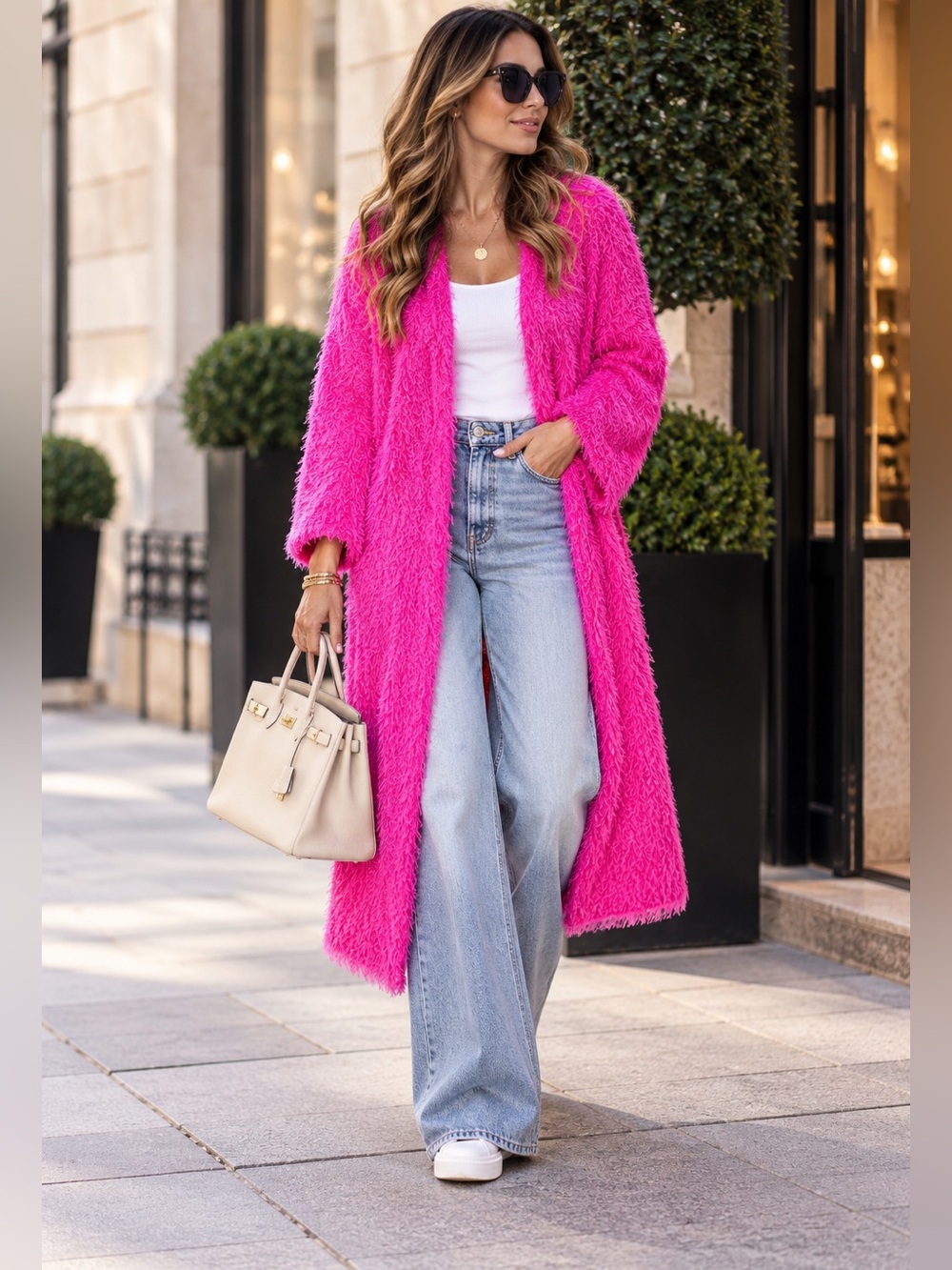 Boho Faux Fur Long Jacket